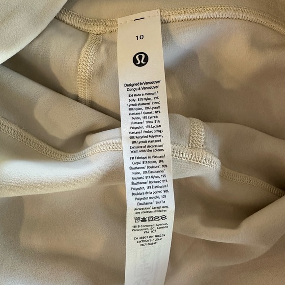 Lululemon🍋Align Side Stripe Light Ivory High-Rise Shorts 6” Size 10 NWT - Picture 4 of 9